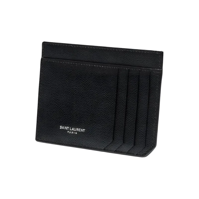 SAINT LAURENT Cow Leather ID Holder, Card Holder, Wallet Men's Black-1