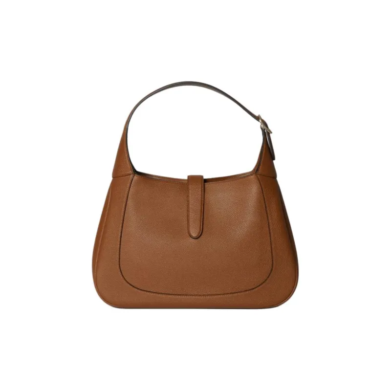 GUCCI Jackie 1961 Leather Shoulder Bag Medium Size Women's Brown-4