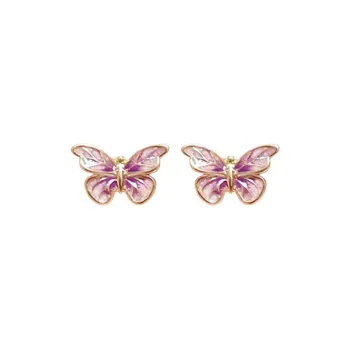 CHINA GOLD 18K Gold Stud Earrings Women's