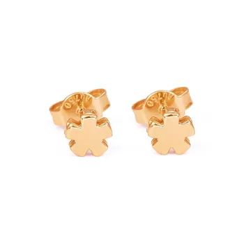 Royal Dragon Mirror 18K Gold Stud Earrings Women's