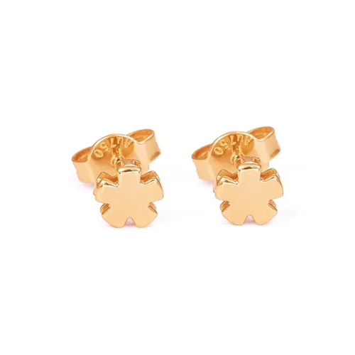 Royal Dragon Mirror 18K Gold Stud Earrings Women's