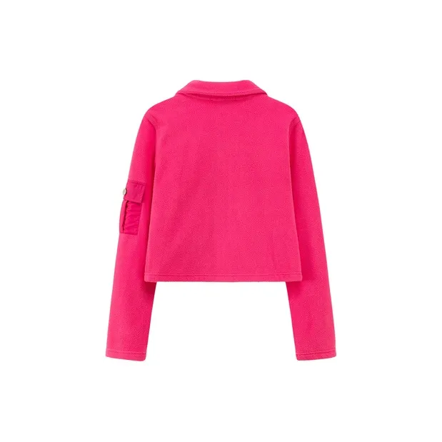 CHUU Cropped Coats Women's Deep Rose Red-1