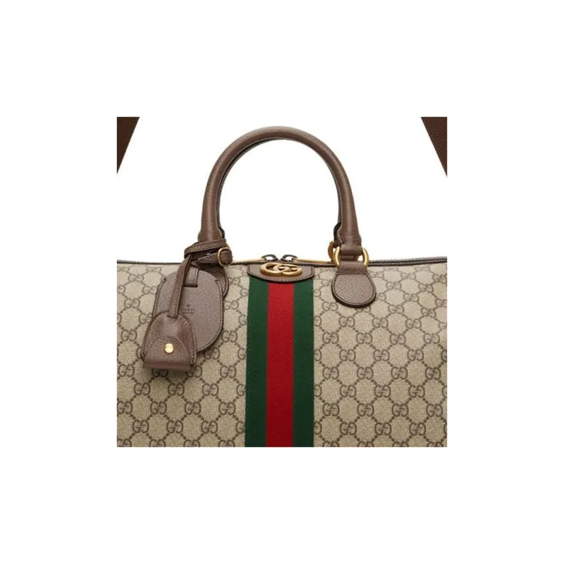 GUCCI Ophidia Canvas With Leather Travel Bags Shoulder Bag Crossbody Bag Handbag Medium Size Unisex Ebony/Brown-3