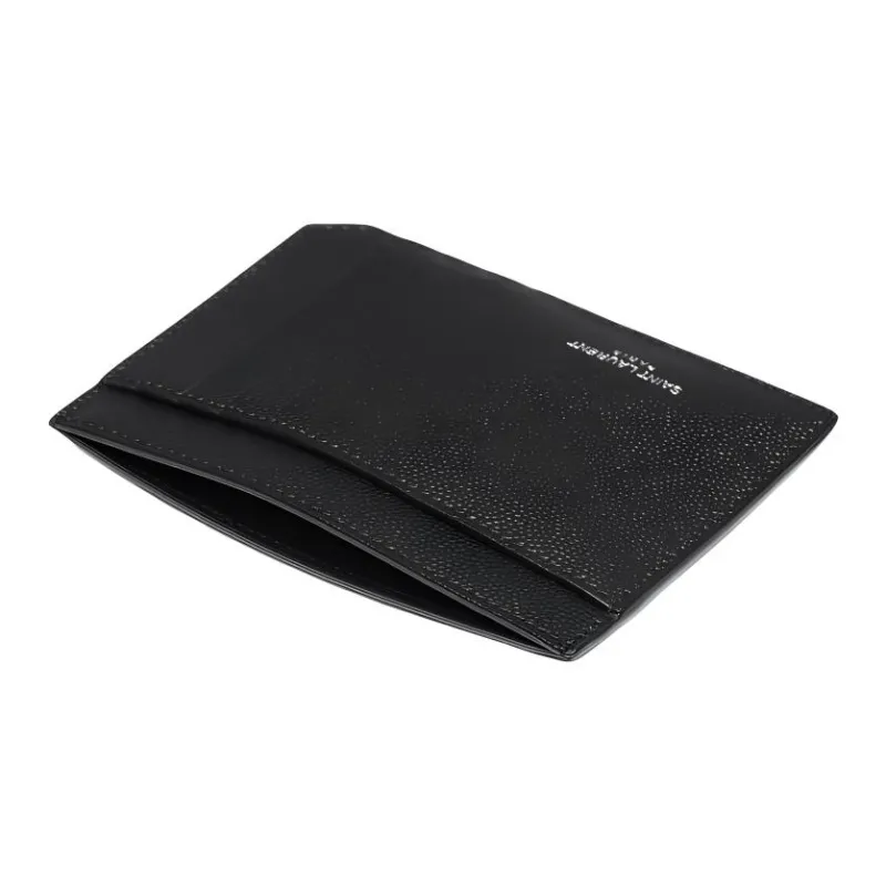 SAINT LAURENT Cow Leather ID Holder, Card Holder, Wallet Men's Black-2