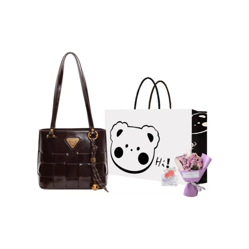 NX DOUGHNUT PU Handbag Shoulder Bag Women's Black/Ancora Red/Coffee/Brown-23