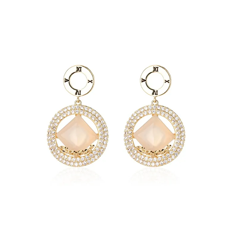 QLADY Chalcedony Earrings Women's-0