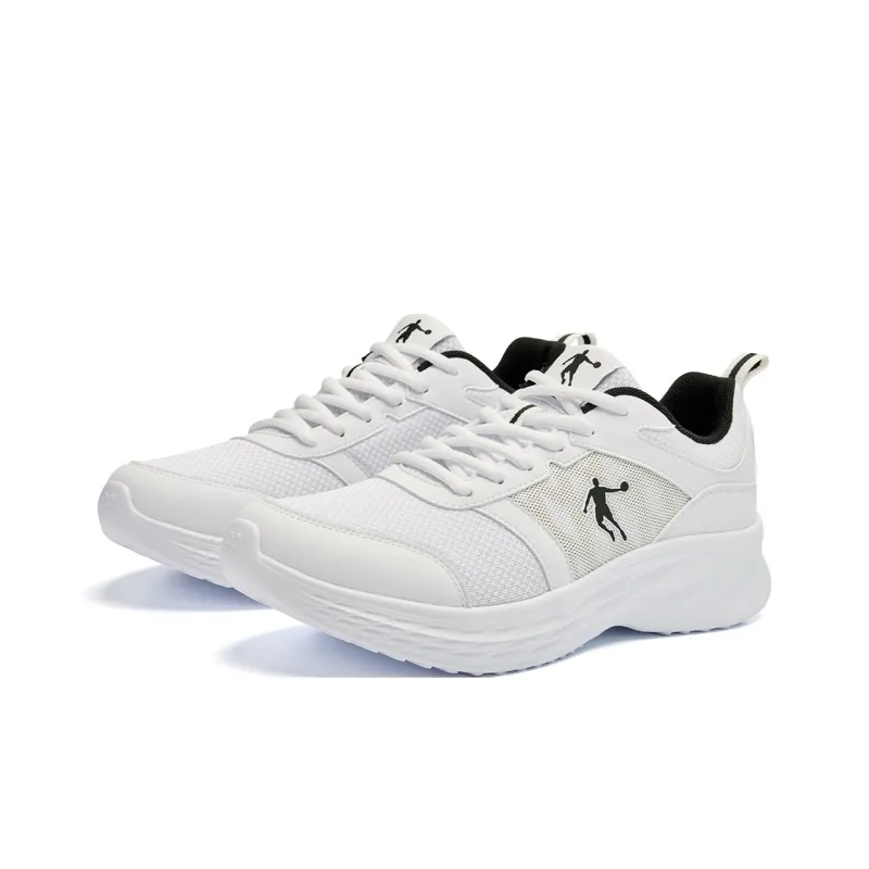 QIAODAN Support Lightweight Low Top Casual Running Shoes Men's White Black-2