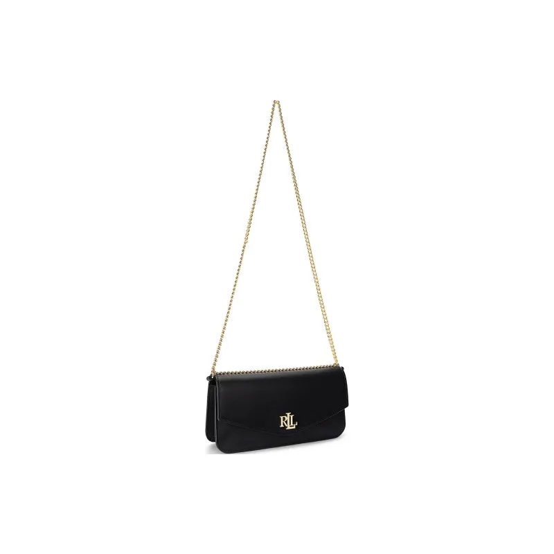 Polo Ralph Lauren Leather Crossbody Bag, Shoulder Bag Women's Black-1
