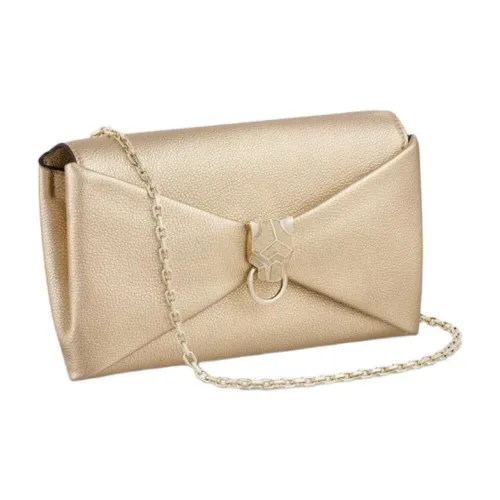 CARTIER Panthère De Cartier Cow Leather Clutch Women's Gold