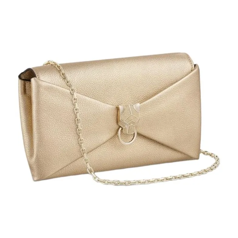 CARTIER Panthère De Cartier Cow Leather Clutch Women's Gold-0