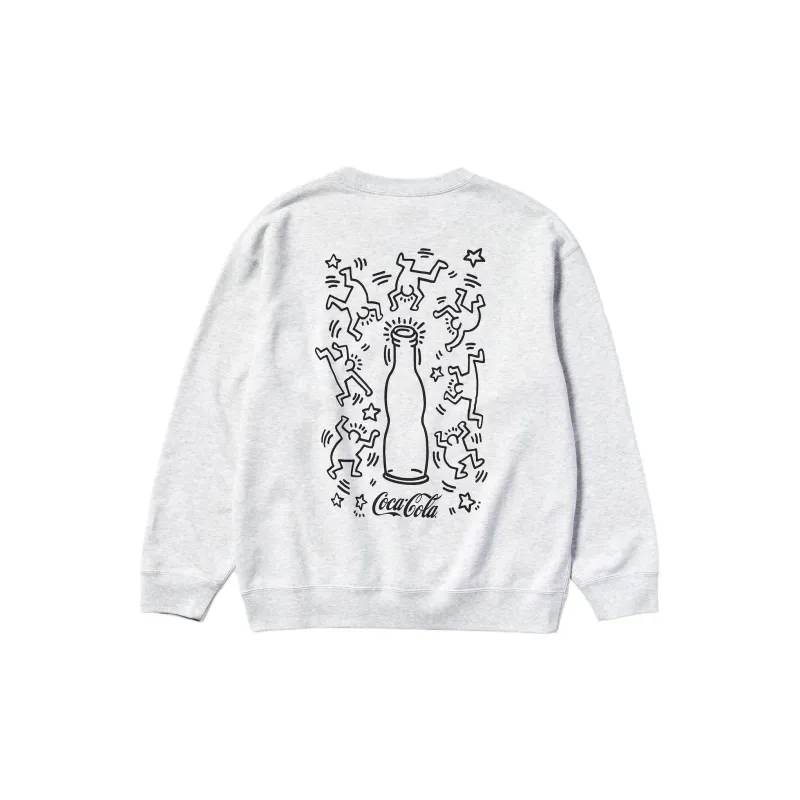 Keith Haring X Coca cola X UNIQLO Keith Haring X Coca Cola Collaboration Sweatshirts Unisex Gray-1