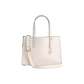 COACH Carter Polished Pebbled Leather Tote Bag Shopping Bag Shoulder Bag Crossbody Bag Handbag Large Size Women's Chalk