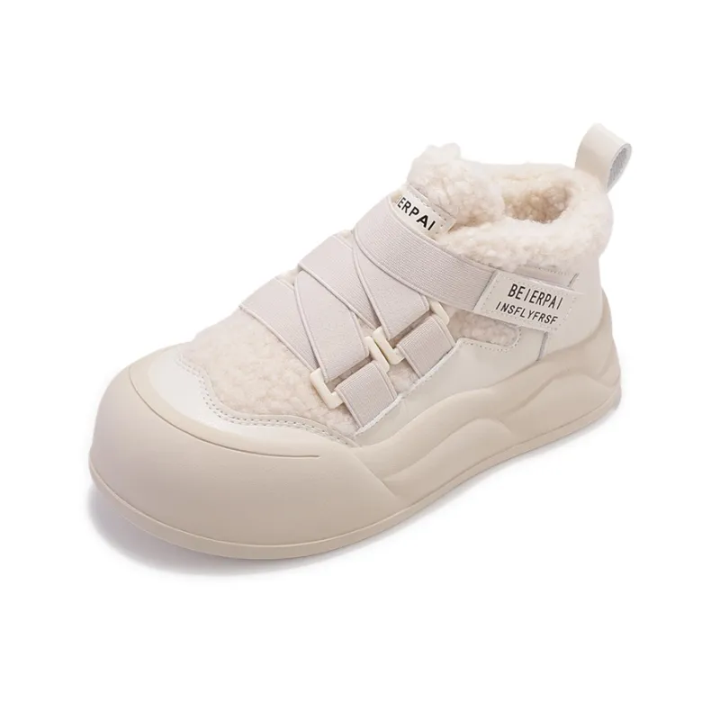 Shen Linsen Cushioning, Slip Resistant, And Abrasion Resistant Mid Top Casual Shoes Women's Beige-2