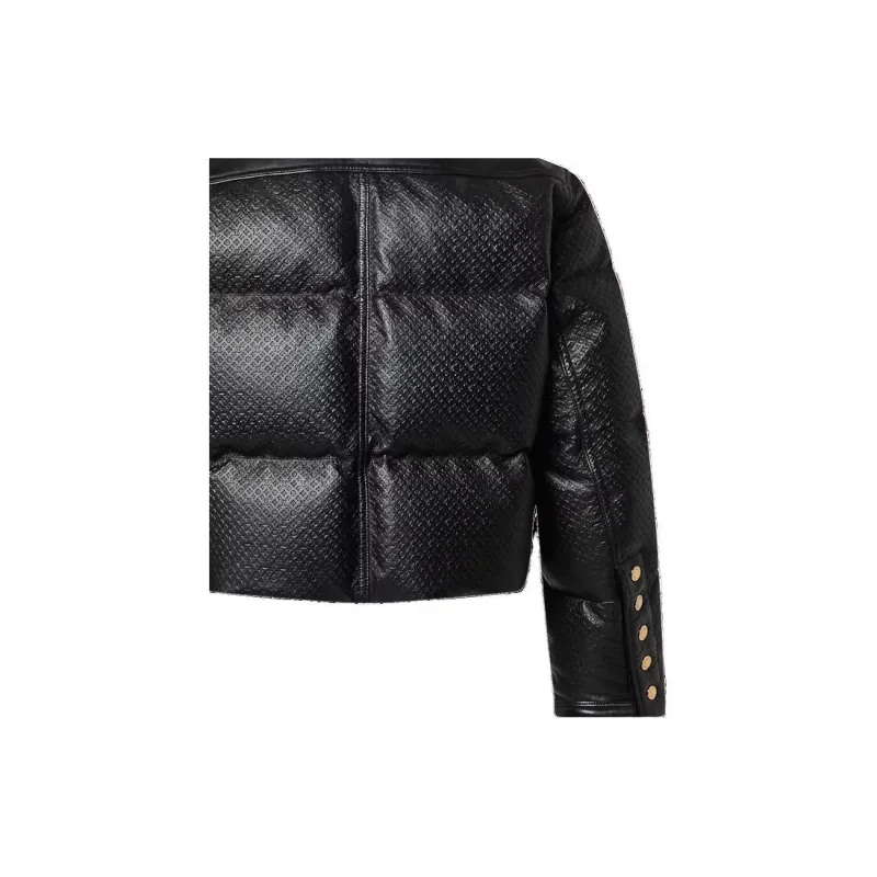 LOUIS VUITTON Monogram Leather Padded Boxy Jacket-5