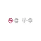 HUAWEI Stud Earrings 4mm-Rose Red+White