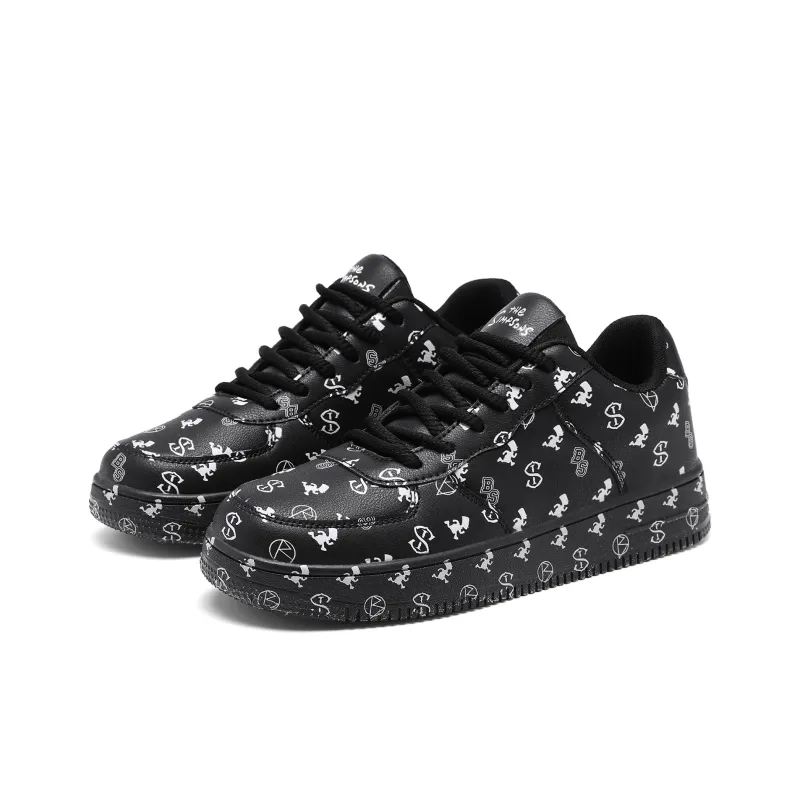 The Simpsons Skateboard Shoes Unisex Low Top Black/Tiffany Blue/White-2
