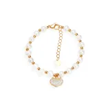 All The Best Lock Pearl Bracelet-White