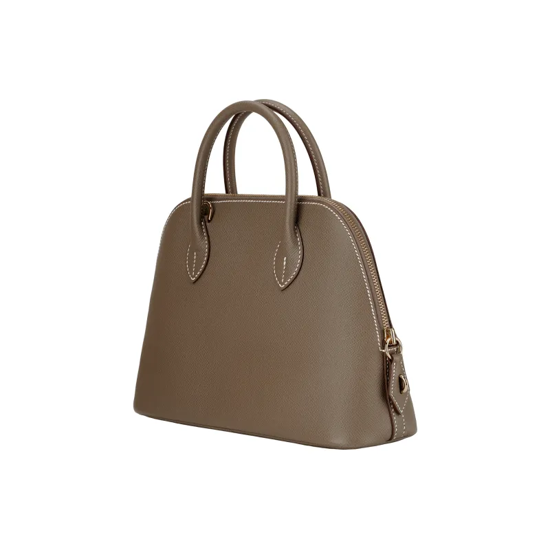 HERMES Bolide Epsom Calfskin Bowling Bag, Shoulder Bag, Crossbody Bag, Handbag Unisex 18 Etoupe Elephant Gray-4