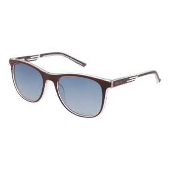 Police Injection Molded Rectangular Sunglasses Men's Brown