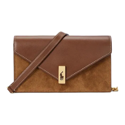 Polo Ralph Lauren Polo ID Cow Leather Shoulder Bag Crossbody Bag Wallet Women's Brown