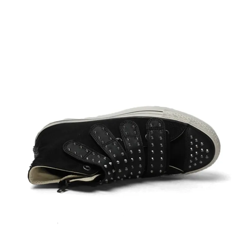 Converse All Star Wear-resistant And Lightweight High-Top Canvas Shoes Women's Black White-3