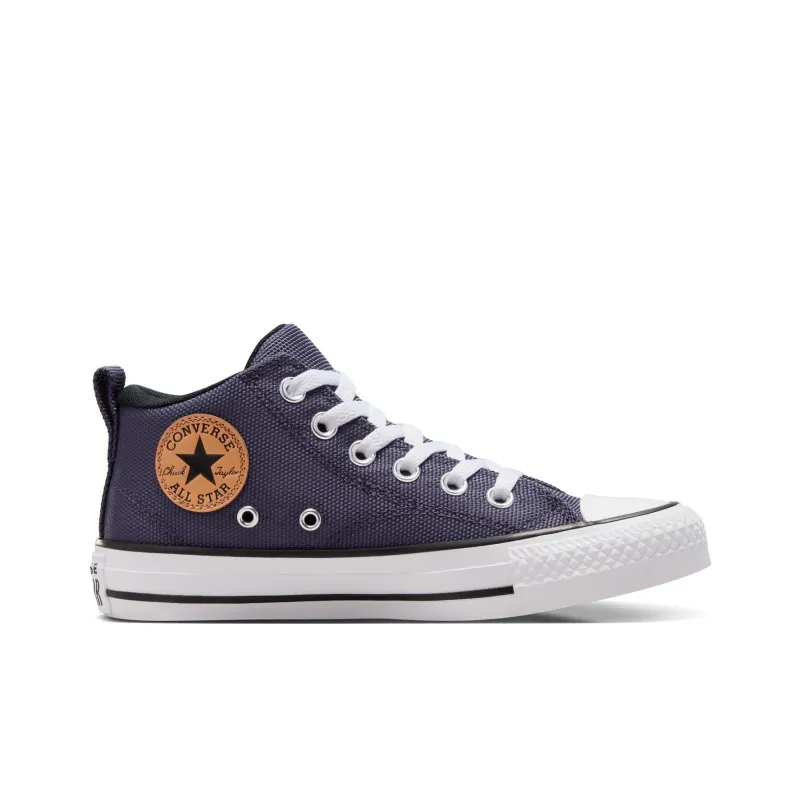 Converse Chuck Taylor All Star Anti-Slip Wear-Resistant Mid-Top Kids Canvas Shoes Dark Purple Teenagers-1