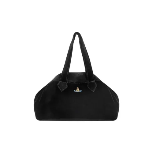 Vivienne Westwood Cotton One Shoulder Handbags Large Size Women's Black