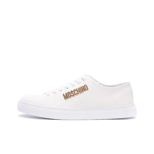 MOSCHINO Low Top Stylish Skateboarding Shoes Men's White