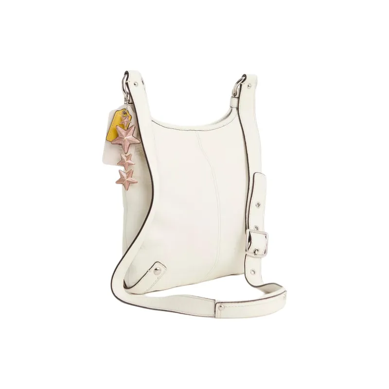 COACH Penelope Leather Shoulder Bag Crossbody Bag Large Size Women's White & Pink-1