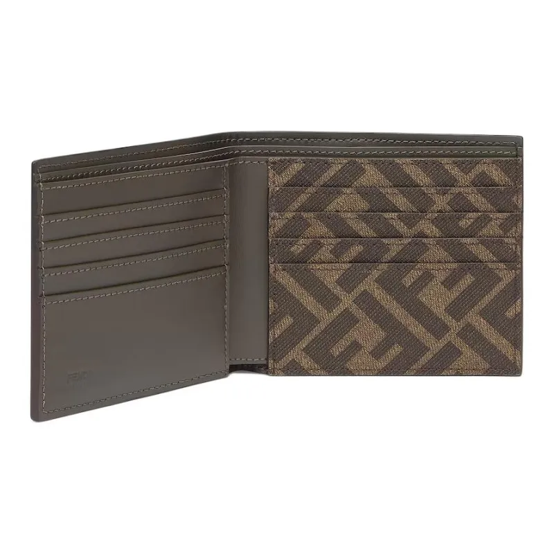 FENDI Calfskin Wallet Men's Green-2
