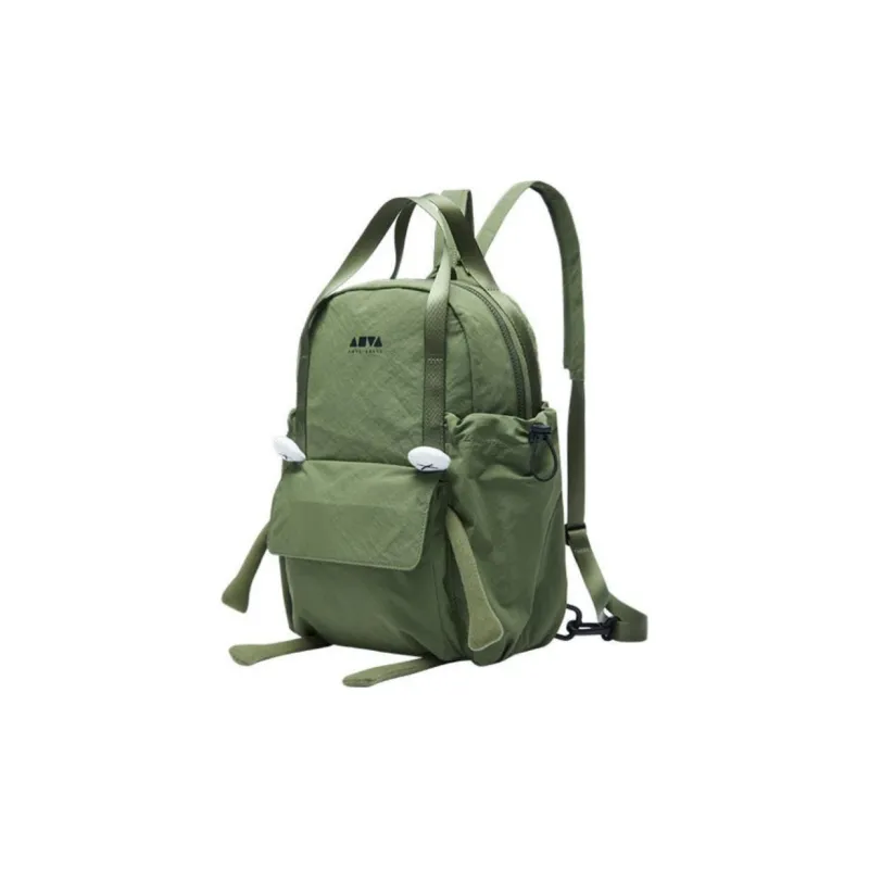 Anta Nylon Fabric Backpack Regular Unisex Basic Black/Ink Jade Green-7
