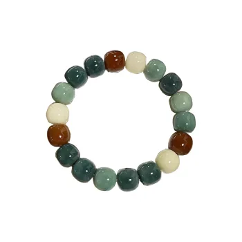 Red All Year Round White Jade Bodhi Textile Beaded Bracelet Women's