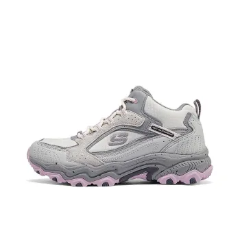 Skechers Anti Slip Wear Resistant Mid Top Trekking Shoes Women's Gray Pink