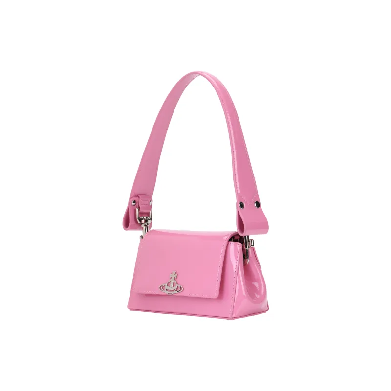 Vivienne Westwood Cow Leather One Shoulder Handbag Trumpets Women's Pink-4
