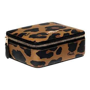 COACH Canvas Patchwork Smooth Leather Storage Bag Makeup Case Mini Women's Black & Brown