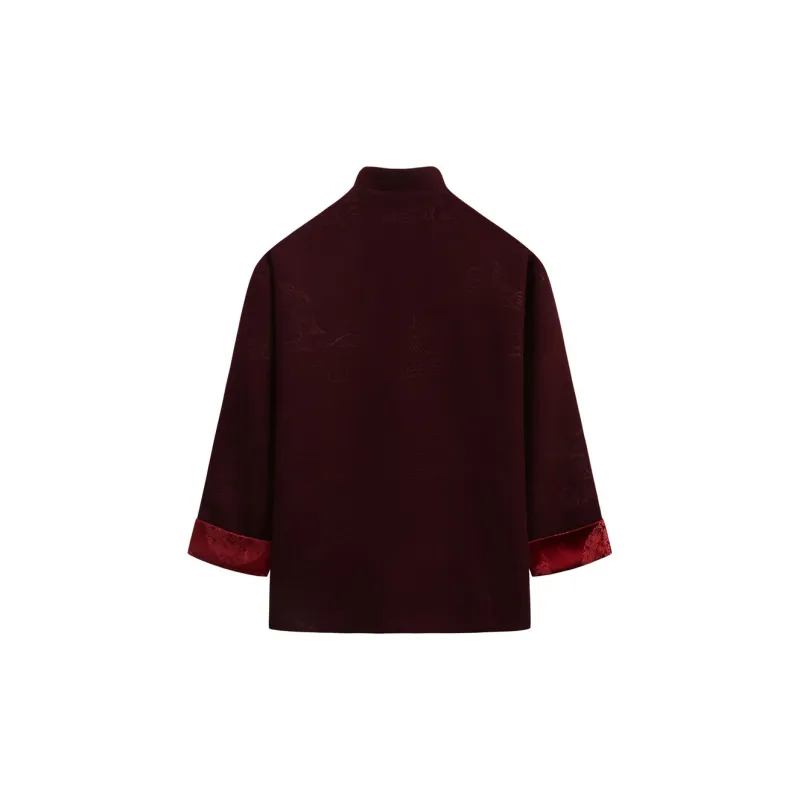 XUANSHENG Jackets Coats Men's Burgundy-1