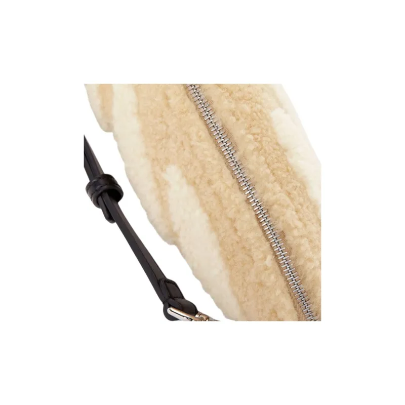 FENDI Baguette Sheep Wool Shoulder Bag Crossbody Bag Mini Men's Beige-1