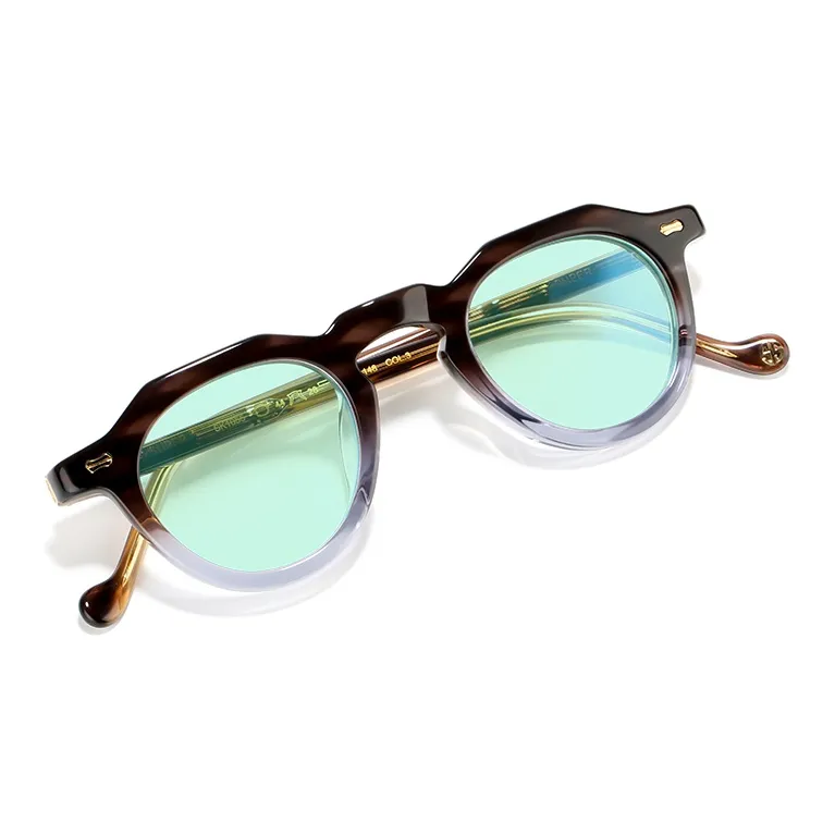 SUPER SUNG Plate Frame Round Sunglasses Unisex-3