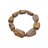 Vietnamese Yuzu Black Kyara Agarwood Bracelet, Random Shape, 14.9g