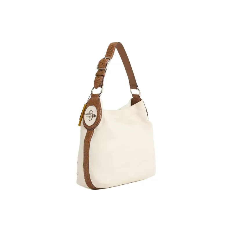 COACH Penelope Leather Handbag Shoulder Bag Large Size Women's Silver Bone Multicolor With Rose Petal-1