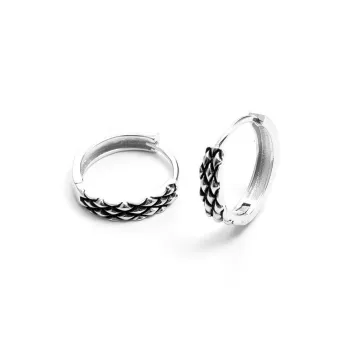 BKBU 925 Sterling Silver Needle Titanium Steel Hoop Earrings Unisex