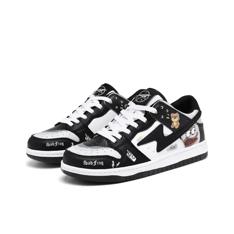 Pepe The Frog Anti-Slip And Wear-Resistant Height Increasing Low-Top Skateboard Shoes Unisex-8