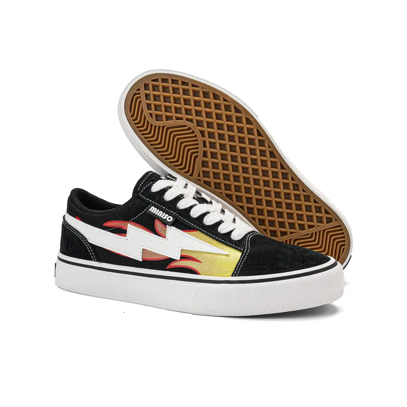 MINISO Lightning M Series Low-Top Skateboard Shoes Unisex Flame Black-4