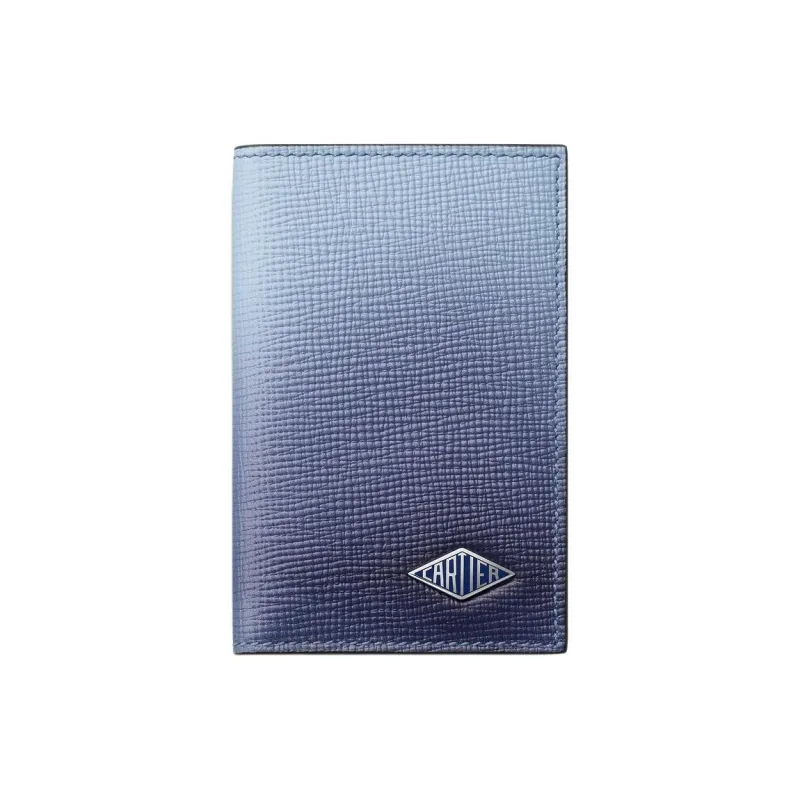CARTIER Grained Calfskin Wallet Women's Dark Blue-0