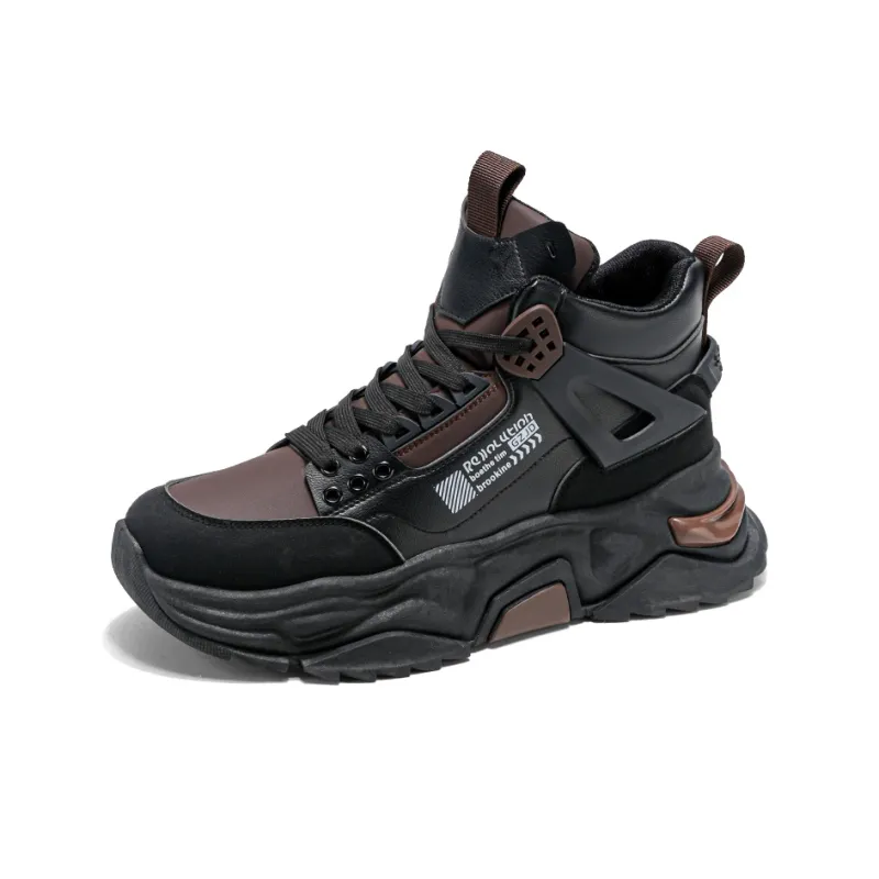 PNKE Anti-Slip And Wear-Resistant Height Increasing Mid-Top Chunky Sneakers Men's-9