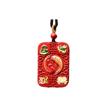 Stone On The Line Cinnabar Pendants Unisex