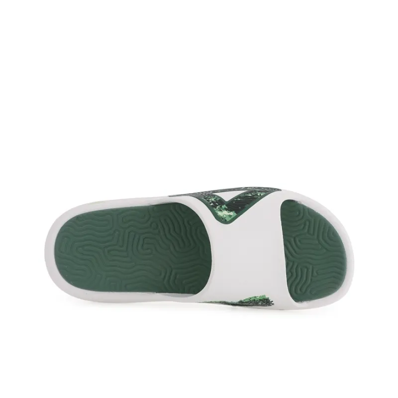 PEAK Tai Ji1.0 Slip Resistant Abrasion Resistant Slide Slippers Unisex White Dark Green-3