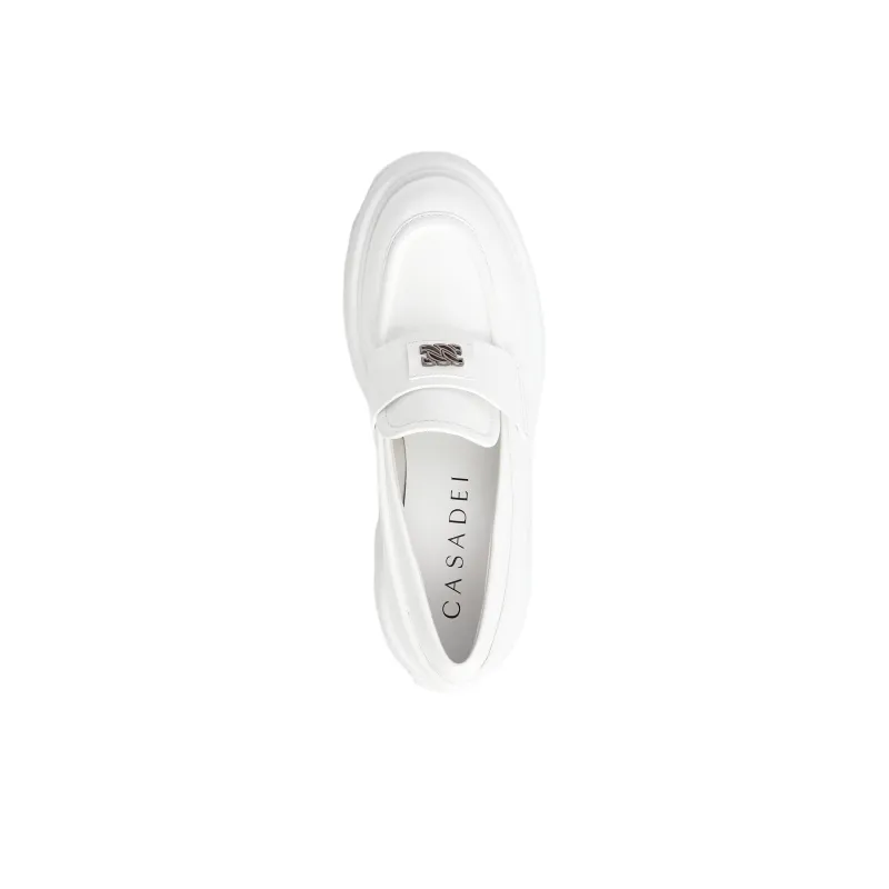 Casadei Logo-plaque Leather Platform Loafers-4
