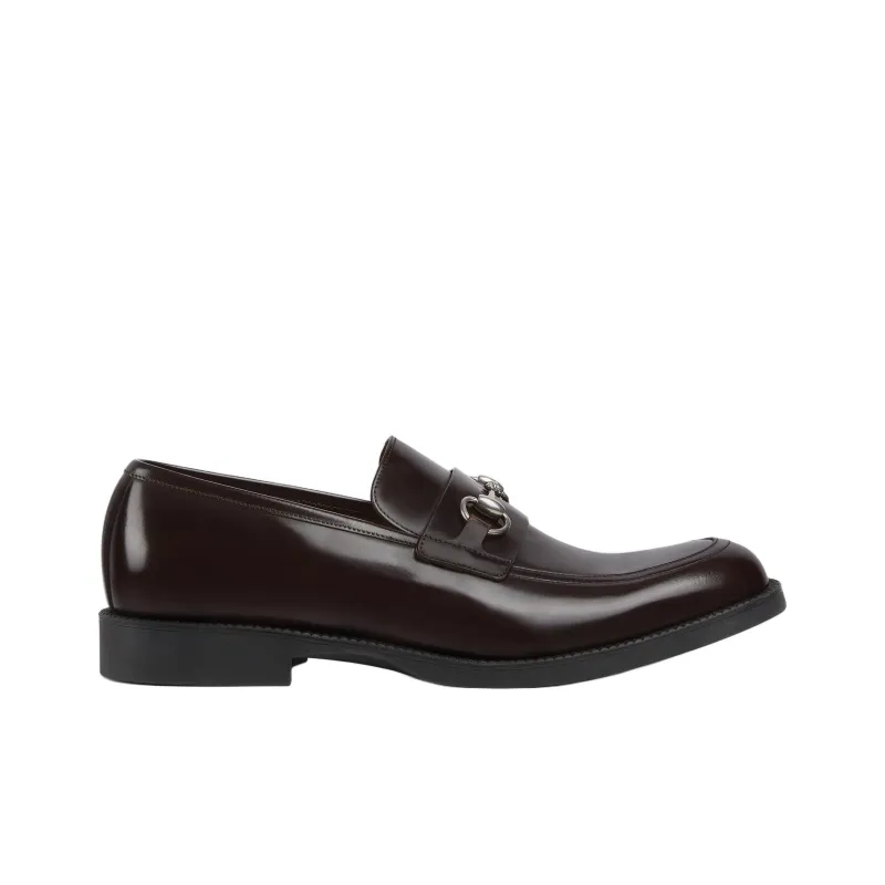 GUCCI Horsebit Loafers Men's Brown-1