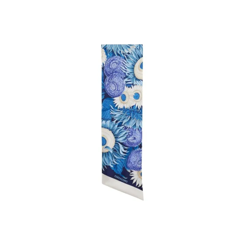 FERRAGAMO Silk Scarves Women's Blue-0